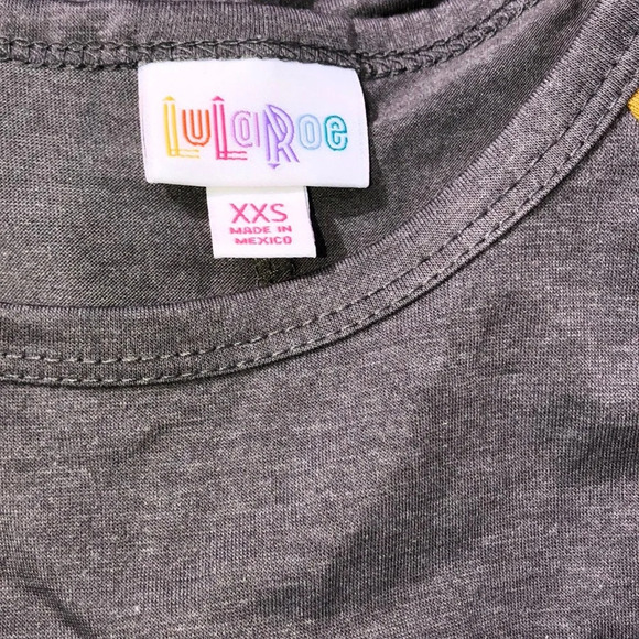 LULAROE Size xxsmall Carly grey & mustard dress - Picture 8 of 10